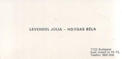 Levendel Júlia - Horgas Béla: 
Pár sor 1-6. [Műhelynapló.] (Dedikált és aláírt.)
Budapest, 1983-19...