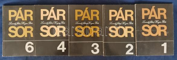 Levendel Júlia - Horgas Béla: 
Pár sor 1-6. [Műhelynapló.] (Dedikált és aláírt.)
Budapest, 1983-19...