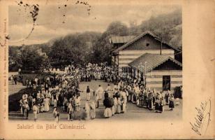 1905 Calimanesti, Baile Calimanesti; Farmacia / pharmacy, Romanian folklore (small tear)