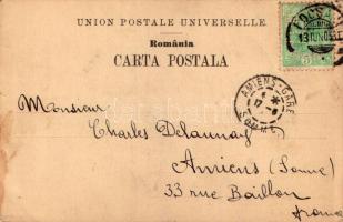 1905 Calimanesti, Baile Calimanesti; Farmacia / pharmacy, Romanian folklore (small tear)