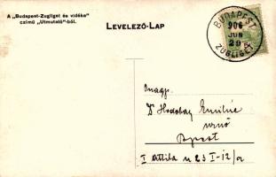 1906 Budapest XII. Zugliget, Villamos vasút régi végállomása. A "Budapest-Zugliget és vidéke&qu...