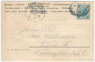 1903 Celje, Cilli; Ruine Ober-Cilli / castle ruins. Verlag Georg Adler Art Nouveau, Emb., Floral, li...
