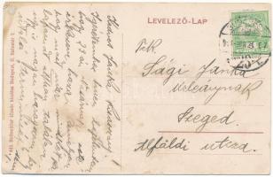 1911 Budapest II. Széna tér, Régi Szent János kórház, gyógyszertár, villamos, üzletek. Rothmüller tő...