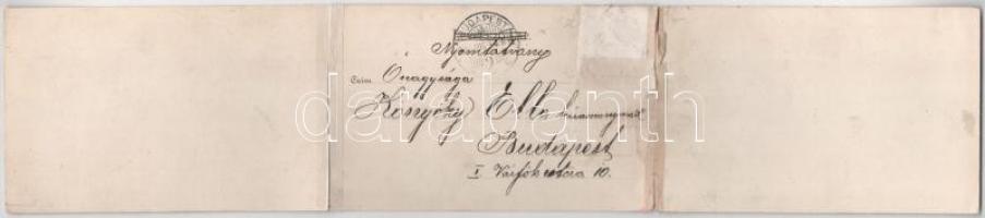 1900 Borszék, Borsec; Bogdánffy István kiadása, 3-részes kinyitható panorámalap / 3-tiled folding pa...