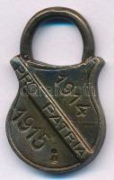 ~1915. "Pro Patria 1914-1915" lakat alakú Cu plakett (28x16mm) T:AU  Hungary ~1915. "Pro Patria 1914-1915" lock-shaped Cu plaque (28x16mm) C:AU