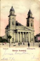 1909 Szatmárnémeti, Satu Mare; Deák tér, Székesegyház. Hollósi felvétele / square, cathedral (EK)