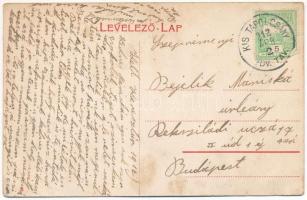 1912 Aranyosmarót, Zlaté Moravce; Zöldfa utca, Wolfli Miklós könyv- és papírkereskedése, Rakovszky I...