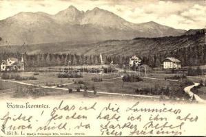 1903 Tátralomnic, Tatranská Lomnica (Tátra, Magas Tátra, Vysoké Tatry); látkép. Kiadja Feitzinger Ede 351/b. L. 1902-12. / general view (EK)