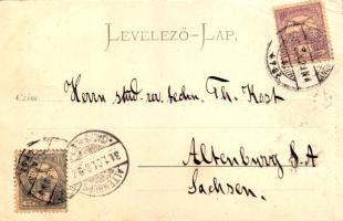 1901 Nagyszombat, Tyrnau, Trnava; Ferenc József tér, Nagy Lajos utca, üzletek / square, street, shop...