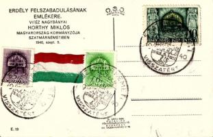 1940 Szatmárnémeti, Satu Mare; bevonulás, Horthy Miklós fehér lovon. Hátoldalon magyar szalag vissza...