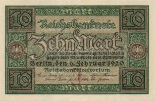 Német Birodalom / Weimari Köztársaság 1920. 10M (7x) közte közeli sorszámokkal T:II+ (alig látható h...