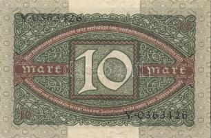 Német Birodalom / Weimari Köztársaság 1920. 10M (7x) közte közeli sorszámokkal T:II+ (alig látható h...