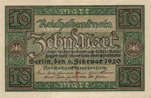 Német Birodalom / Weimari Köztársaság 1920. 10M (7x) közte közeli sorszámokkal T:II+ (alig látható h...