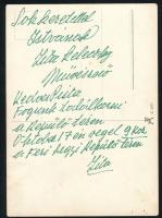 Szeleczky Zita (1915-1999) színésznő dedikált, fiatalkori fényképe. Mérete: 10x15 cm
