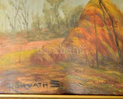 Horváth B jelzéssel, XX. sz. első fele: Vízparti táj. Olaj, karton. Kissé vetemedett. Dekoratív, sér...