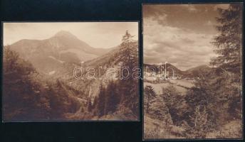 Konrad Heller (1875-1931): Ötscher, Mariazell ca 1910 2 db fotó zsealtinos ezüst nagyítás 11,5x8 cm a művész hagyatékából / gelatine silver print