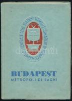 Szviezsényi, Zoltán: Budapest Metropoli di Bagni. Bp., (1940), Comitato Centrale delle Stazioni Termali e Climatiche di Budapest (Budapesti Központi Gyógy- és Üdülőhelyi Bizottság), 64 p. Olasz nyelvű kiadás. Kiadói papírkötés.