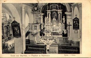 1912 Veprinac, Apriano, Veprinaz (Abbazia, Opatija); Kirche / Crkva / templom belső / church interior (r)