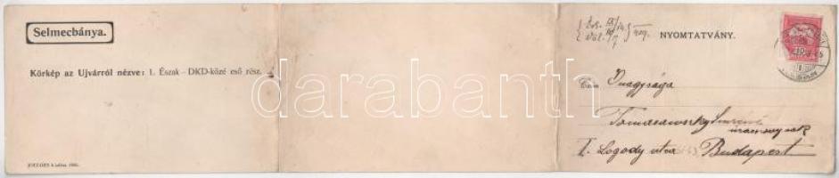 1909 Selmecbánya, Schemnitz, Banská Stiavnica; Körkép az Újvárról nézve. Joerges kiadása 1905. 3-rés...