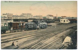 Bosanski Brod, Kolodvor / railway station, locomotive, train (EK)