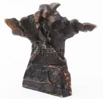 VM vagy MV jelzéssel: Strukturalista szobor. Bronz, patinás, jelzett m: 14 cm
