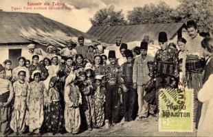 Tulcea, Tulcsa; Tigani Turci serband Bairamul din 1911 / Turkish gypsy village celebrating Bayram (Eid al-Fitr)