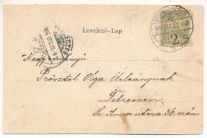 1904 Szatmárnémeti, Szatmár, Satu Mare; Kereskedelmi bankpalota, gyógyszertár. Lővy M. kiadása. Szec...