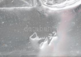 Apáca vagy szent ábrázolása. Poncolt és trébelt fémlemez, üvegezett keretben, jelzett, 40x30 cm