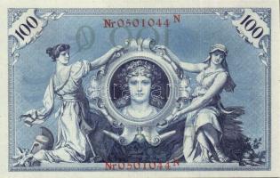 Német Birodalom / Császárság 1908. 100M (5x) piros bélyegzős variáns egymás utáni sorszámokkal T:II+...