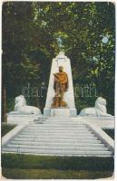 1912 Karánsebes, Caransebes; Ferenc József császár és király szobor. W.L. Bp. 1454. / Statua regelni / Franz Joseph I of Austria statue, monument (kopott sarkak / worn corners)