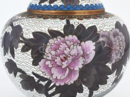 Jingfa kínai zománcozott réz váza, jelzett, m: 31 cm