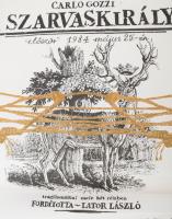1984 Jiri Menzel: A Szarvaskirály, Katona József színház plakát grafika Khell Csörsz. 32x60 cm