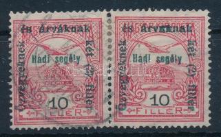 1915 Hadisegély II. 10f pár "árvaknak" lemezhibával