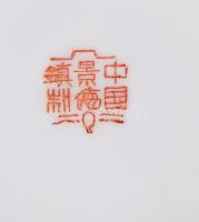 Jingdezhen Mun Shou mázas tálka pár. Jelzett, hibátlan, d: 14 cm