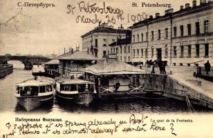 1909 Saint Petersburg, St. Petersbourg, Leningrad, Petrograd; Le quai de la Fontanka / quay