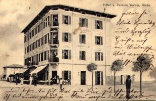 1908 Grado, Hotel u. Pension Warner, restaurant PIlsen (EK)