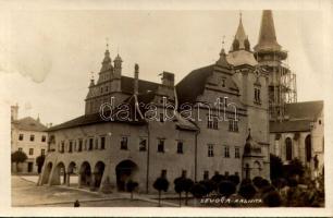 1929 Lőcse, Levoca; Radnica / városháza, Szent Jakab templom felújítása a háttérben/ town hall, Basilica of St. James tower under reconstruction. photo