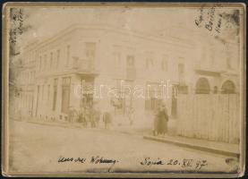 1897 Szófia, utcakép, feliratozott fotó / Sofia street view. 18x13 cm