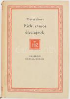 Plutarkhosz: Párhuzamos életrajzok. Ford.: Máthé Elek. Helikon Klasszikusok. Bp., 1965, Magyar Helikon. Kiadói egészvászon-kötés, kissé sérült, foltos kiadói papír védőborítóban. Megjelent 5200 példányban. Számozatlan példány.