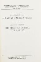 Kerényi András: A dáciai személynevek. / Die Personennamen von Dazien. Dissertationes Pannonicae Mus...
