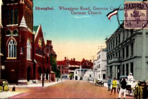 1927 Shanghai, Whangpoo Road, German Consulate and church. TCV card (EK)