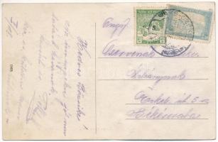 1922 Kondoros, Fogyasztási szövetkezet üzlete utca részlettel (ázott / wet damage)