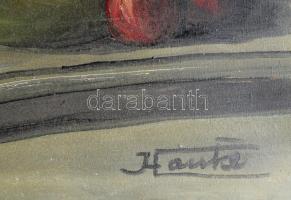 Hauke jelzéssel: Csendélet. Olaj, vászon. Dekoratív, kissé laza fakeretben. 63,5×93 cm. KIZÁRÓLAG SZ...