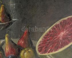 Hauke jelzéssel: Csendélet. Olaj, vászon. Dekoratív, kissé laza fakeretben. 63,5×93 cm. KIZÁRÓLAG SZ...