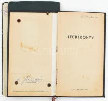 1936-1939 Szeged, M. Kir. Ferenc József Tudományegyetem leckekönyve joghallgató részére, autográf al...