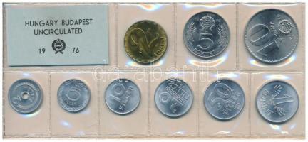 1976. 2f-10Ft (9xklf) érmés forgalmi sor fóliatokban T:UNC patina Adamo FO9