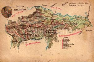 Varasd vármegye térképe / Zupanija Varazdinska / Map of Varasd County (r)