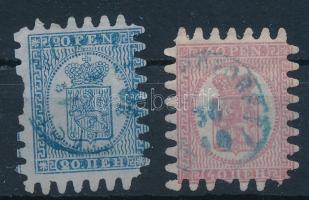 Finnország 1866 Mi 8C-9C (Mi EUR 210.-) (foghibák / perf. faults)