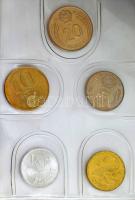 1989. 2f-20Ft (10xklf) érmés forgalmi sor "Magyar Népköztársaság forgalmi érméi" sötétkék ...