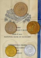 1989. 2f-20Ft (10xklf) érmés forgalmi sor "Magyar Népköztársaság forgalmi érméi" sötétkék ...